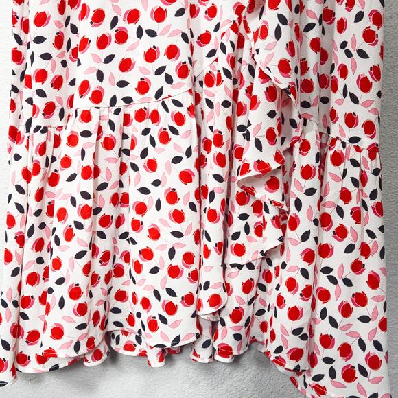 Talbots Women’s Dress Cottagecore Garden Tulip Print V-Neck Midi Ruffle Hem Sz 4 - Picture 5 of 9